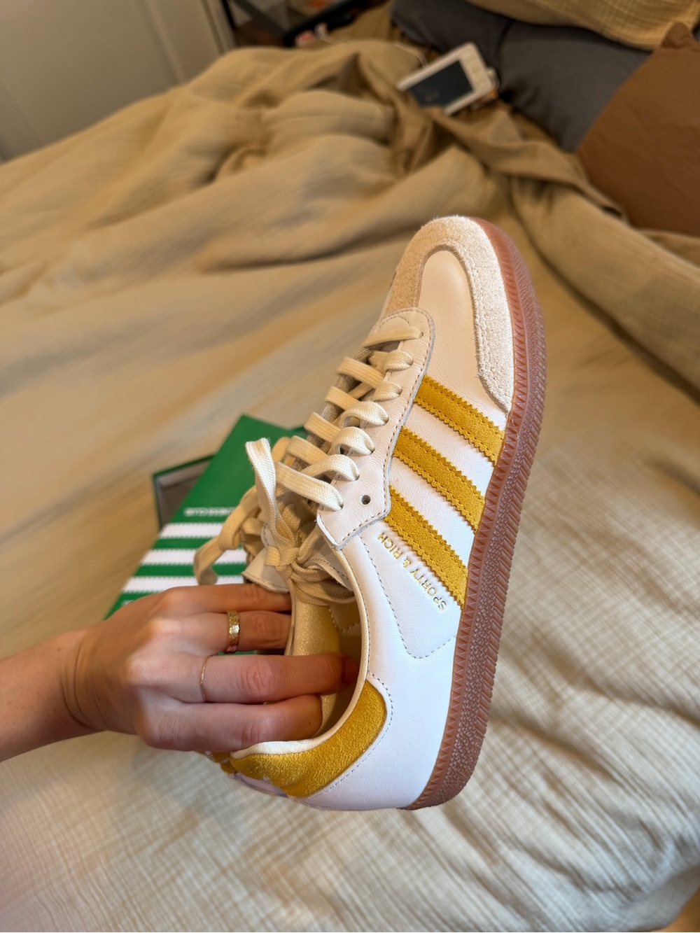 Sporty & Rich X Adidas Samba OG bold gold 5.5 mens/7 women’s - Picture 9 of 11